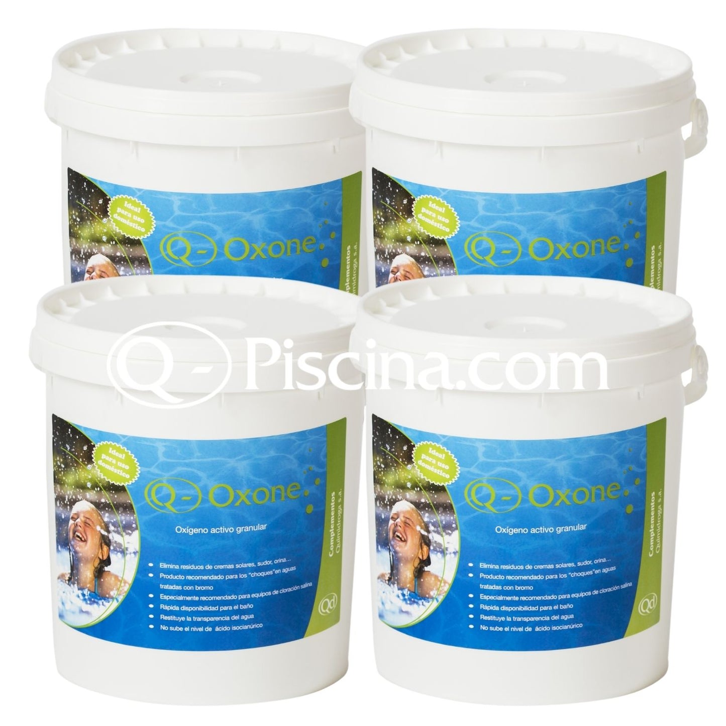 Oxigeno activo granular Q-Oxy Pool (antes Q-Oxone) - Caja 4 botes de 5 kg